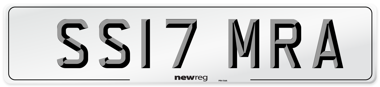SS17 MRA Number Plate from New Reg